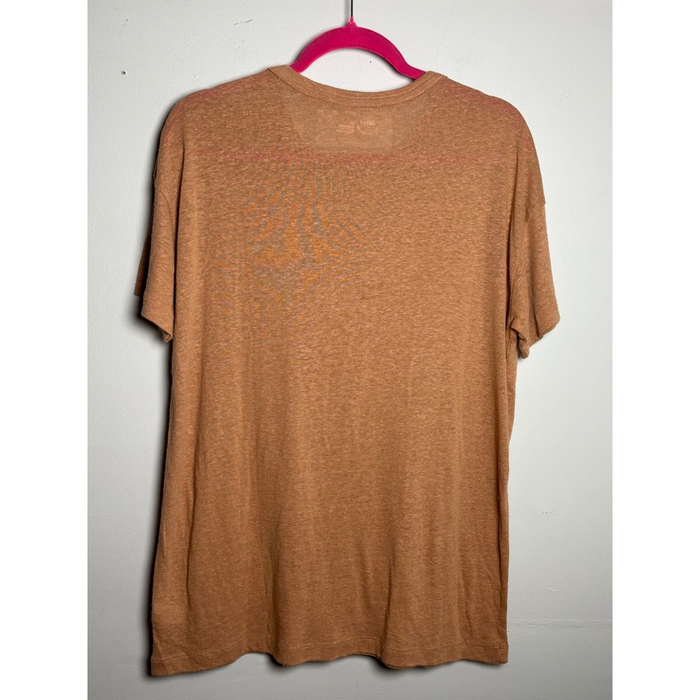 Aerie Linen Blend Graphic Tee Coastal Boho Fall Casual Small NEW - Picture 3 of 4